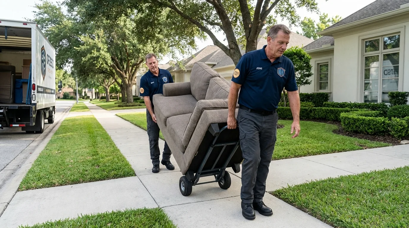 Local residential moving crew loading furniture in Live Oak, CA